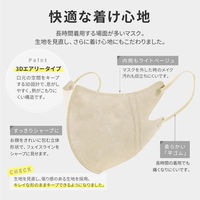 MSソリューションズ 不織布マスク 3Dエアリータイプ ライトベージュ 小さめサイズ個包装 PL-FM03LBGNS30ES 1箱(30枚入)