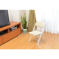 YAMAZEN　折りたたみミニチェアー　幅345×奥行340×高さ520mm　アイボリー/ホワイト　（直送品）