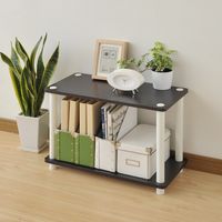 YAMAZEN　ラック2段　幅600×奥行295×高さ410mm　ダークブラウン/ホワイト　（直送品）