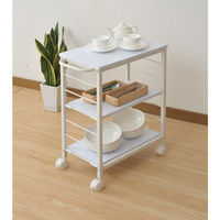 YAMAZEN　キッチンワゴン　幅300×奥行500～560×高さ700mm　ホワイト/アイボリー　（直送品）