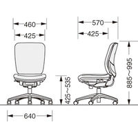 ライオン事務器　セレーナチェア　肘無し　ハイバック　インクブルー　（直送品）