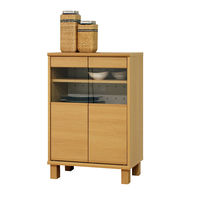 白井産業 ネオスタ ナチュラル色のコンパクトキャビネット ガラス扉タイプ（直送品）