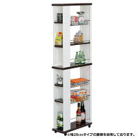 エムケー精工　スリムワゴン　ハイタイプ　幅150×奥行550×高さ1640mm　ブラウン/ホワイト　（直送品）