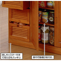 ファミリー・ライフ　木製キッチンワゴン　幅820mm　ブラウン　（直送品）