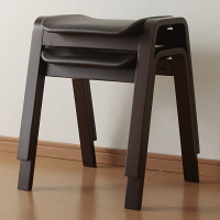 ファミリー・ライフ　木製スタッキングチェア　2脚セット　ブラウン　（直送品）