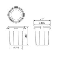 積水テクノ成型 エコポリペール丸型#45本体 グレー PEN45Hホンタイ 1セット(5個) 1-8213-01（直送品）