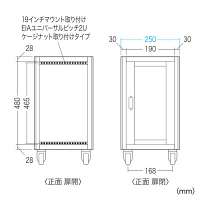 サンワサプライ 縦収納19インチマウントハブボックス（2U） W250×D600×H621mm CP-TH2UN 1台（直送品）