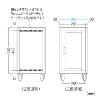 サンワサプライ 縦収納19インチマウントハブボックス（4U） W340×D600×H621mm CP-TH4UN 1台（直送品）