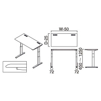 オカムラ スイフト スタンディングデスク 上下昇降式 平机 ネオウッドダーク/ブラック 幅1400×奥行700×高さ650～1250mm 1台（直送品）