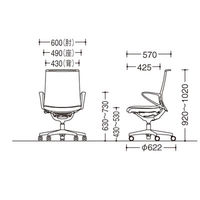 CA25BW FWM9 |オカムラ モード 布張り 樹脂肘付 ホワイトフレーム レッド（ミックスクロス） CA25BW-FWM9 1脚（直送品）