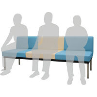 東洋工芸 MCBロビーベンチ 背付 幅1500mm アイボリー/ブルー MCB15A-IVBL 1脚（直送品）