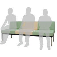 東洋工芸 MCBロビーベンチ 背付 幅1500mm アイボリー/グリーン MCB15A-IVGL 1脚（直送品）