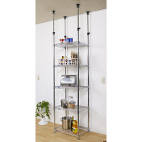 ルミナス ポール径25mm セット品 突っ張り棚 5段 幅650×奥行500×高さ2155～2800mm MMH60-5T（直送品）