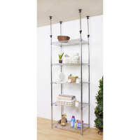 ルミナス ポール径25mm セット品 突っ張り棚 5段 幅780×奥行500×高さ2155～2800mm MMH76-5T（直送品）