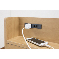 ファミリー･ライフ 木製引出し付きスノコベッド ナチュラルS　幅1050×長さ2130×高さ730mm　（直送品）