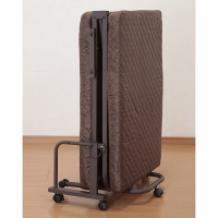 ファミリー･ライフ コンパクト折りたたみベッド ブラウン　幅670×長さ1900×高さ490mm　（直送品）