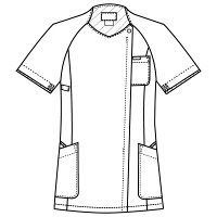 フォーク レディスジップスクラブ ホワイト×Cピンク EL 7039EW-13-EL 1枚　スクラブ（直送品）