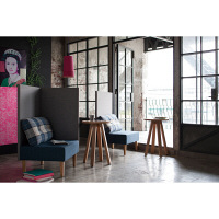 オカムラ シェアードスペース サークルハイテーブル500 ホワイトオーク 幅500×奥行500×高さ720mm 1台（直送品）