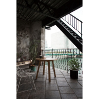 オカムラ シェアードスペース サークルハイテーブル800 ホワイトオーク 幅800×奥行800×高さ720mm 1台（直送品）