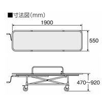日進医療器 浴室用ストレッチャー昇降式・担架固定 TY225E TY225ESS 1台 01-3610-00（直送品）
