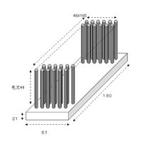エスコ 57x180mm 角型ブラシ(カーボンスチール) EA109BE-2 1セット(4個)（直送品）