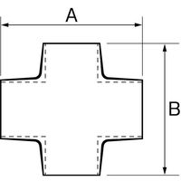 エスコ 32mm パイプジョイントクロス(クロームメッキ) EA951EV-23 1セット(5個)（直送品）