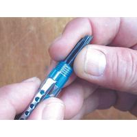 エスコ [+ ー]ドライバー・精密用(ビット収納型/青) EA552B-3 1セット(4本)（直送品）