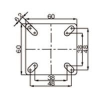 エスコ 50mm キャスター(自在金具・後輪ブレーキ付) EA986GH-1 1セット(3個)（直送品）