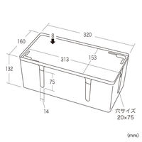 サンワサプライ ケーブル&タップ収納ボックス CB-BOXP2BKN2 1個
