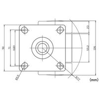 エスコ 66mm キャスター(ツインホイール) EA986TJ-1 1個（直送品）