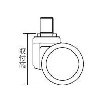 エスコ 66mm キャスター(ツインホイール・ブレーキ付) EA986TJ-16 1個（直送品）