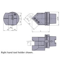 三菱マテリアル HSKーT角バイト取付け用ホルダ H100THーEN3232Rー130 1個（直送品）