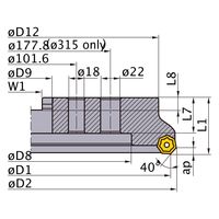 三菱マテリアル AHX型正面フライス AHX640Wー315C28R 1個（直送品）