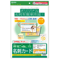 サンワサプライ カラーレーザー用名刺(つやなし・マット) LBP-MMC10N 1セット(5冊入)