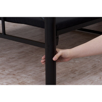 ファミリー・ライフ　木製棚付きパイプベッド引き出し付き　セミダブル　ブラック 1台　（直送品）