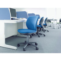 ライオン事務器 No.290シリーズ レザー張 ブルー No.290S 1脚　（直送品）