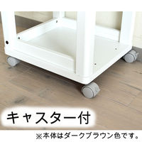 白井産業 セシルナ キッチンワゴン 幅528×高さ850mm ダークブラウン 1台（直送品）