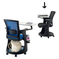 【軒先渡し】オリバー テーブル付ミーティングチェア ブラック S・CM-421・BK 1台　（直送品）