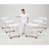 アズワン モバイルイージーカート(ガード枠付き:ピンク) 引出しあり 2段 540×370×820 ME11EH 1個 7-1275-05（直送品）