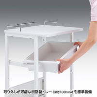 サンワサプライ 電子カルテカート（ホスピタルホワイト） 高さ938mm RAC-HP14SCW 1台（2梱包）（直送品）