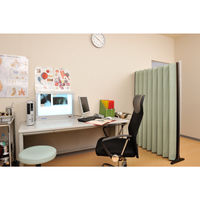 プラチナ万年筆 アコーデオンスクリーン H1650 グリーン（ブロンズ柱） ADS-N016-A1 1台 防炎 クロス衝立 パーテーション（直送品）