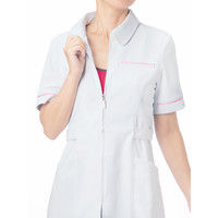 大真 透けない白衣 レディスジャケット 医療白衣 半袖 恋するピンク M NJ200（直送品）