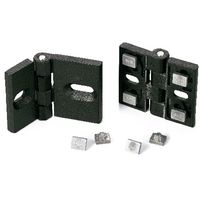 鍋屋バイテック(NBK) 蝶番 ピッチアジャスタブルヒンジ ー アルミフレーム用 HNP-80-BK 1個（直送品）