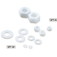 鍋屋バイテック(NBK) 樹脂ねじ（PTFE：テフロン / 六角ナット・ワッシャ） SPT-M6-N 1個（直送品）