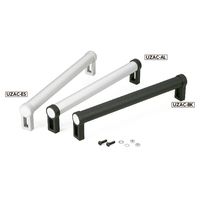 鍋屋バイテック(NBK) FA関連 取手 アルミキャビネットチューブラ取っ手 UZAC-28-200-BK 1個（直送品）