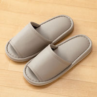 レザー風外縫いスリッパ M サンドベージュ 1ケース（40足入）