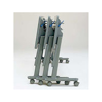 オカムラ Nタイプ サイドフォールドテーブル 幕板付き ライトグレー 幅1800×奥行450×高さ700mm（直送品）