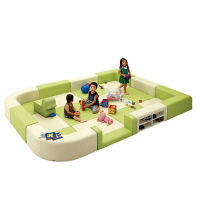 【軒先渡し】オリバー　キッズコーナー　S・OC-300シリーズ　ベンチ：グリーン×マット：オフホワイト　幅900×奥行900×高さ350mm　（直送品）