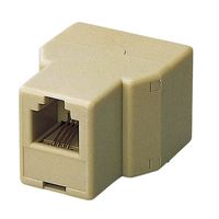 エレコム モジュラ2分岐延長アダプタ(ベージュ) AD-MJFBE 1個