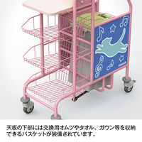 河淳 オムツ交換カート ゴミ箱容量48L 作業テーブル1段 バスケット3段 ピンク 幅940×奥行450×高さ1110mm MCR070PN 1台（直送品）